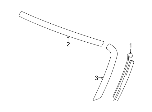 2004 Honda S2000 Exterior Trim - Pillars, Rocker & Floor Film, R. FR. Pillar Exterior Diagram for 72427-S2A-013