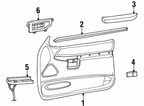 2000 Mercury Mountaineer Interior Trim - Front Door Armrest Pad Diagram for F5TZ7824100BAZ