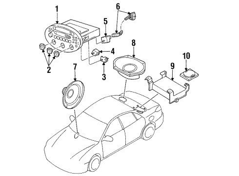 2000 Ford Escort Sound System AC Temperature Switch Diagram for F7CZ-19C733-AC