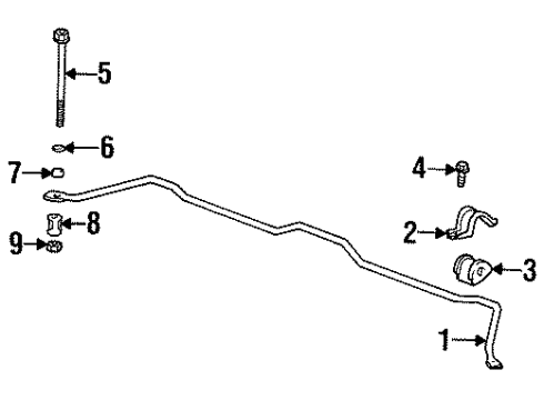 1996 Hyundai Accent Stabilizer Bar & Components - Front Bolt-Stabilizer Bar Joint Diagram for 54825-22000