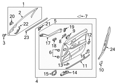 2012 Hyundai Equus Interior Trim - Front Door Switch Assembly-Trunk Lid & Fuel Filler D Diagram for 93555-3N000-SH