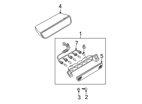 1996 Nissan Pathfinder Bulbs Lamp Assembly-Stop Diagram for 26590-0W010