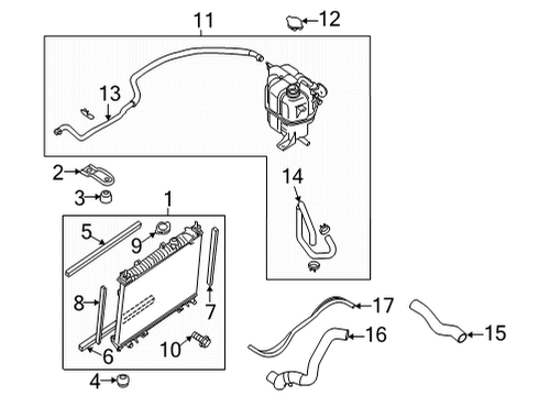 2021 Nissan Frontier Radiator & Components Hose-Top Diagram for 21501-9BT0B