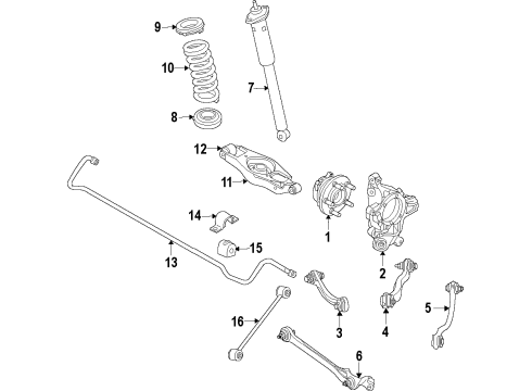 2019 Dodge Challenger Rear Suspension Components, Lower Control Arm, Stabilizer Bar Shock-Suspension Diagram for 5181907AF