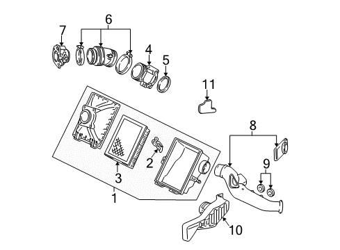 2005 Mercury Sable Throttle Body Outlet Tube Diagram for 4F1Z-9B659-AA