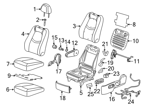 2009 Chevrolet HHR Front Seat Components Pad Asm-Passenger Seat Cushion Cover *"No Color" Diagram for 25946375