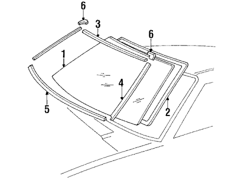 1985 Honda Accord Windshield Glass Blade, Windshield Wiper (Driver Side) Diagram for 38470-SB0-732