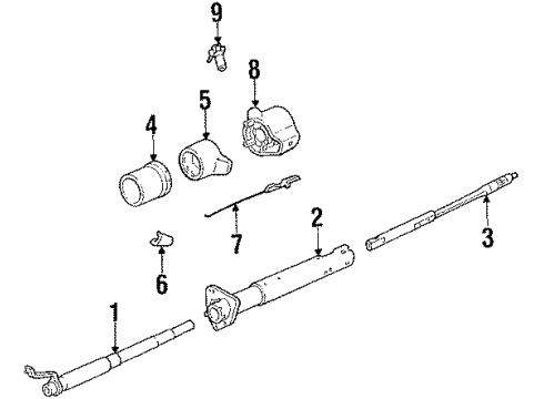 1987 GMC S15 Ignition Lock Upper Intermediate Shaft Kit Diagram for 26003486