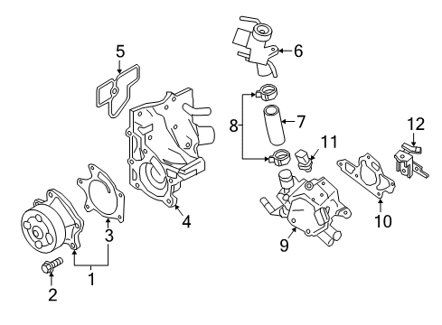 2019 Nissan Sentra Powertrain Control Hose-Water Suction Diagram for 21047-BV80A