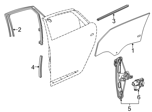 2020 Chevrolet Impala Rear Door Run Weatherstrip Diagram for 84022629