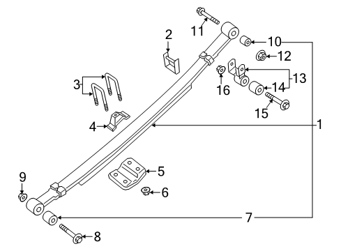 2019 Nissan Titan Rear Suspension Spring Rear Suspension Diagram for 55020-9FS0B