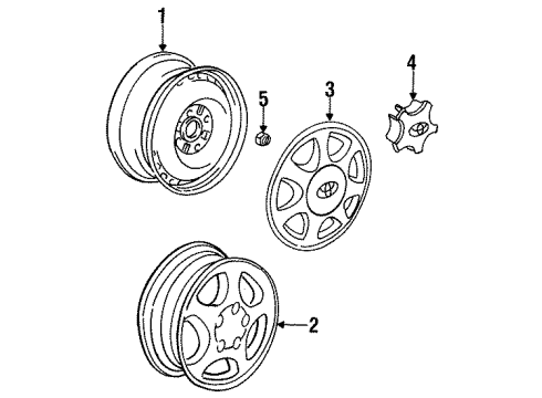 1991 Toyota MR2 Wheels, Covers & Trim Wheel Cap Diagram for 42621-17010