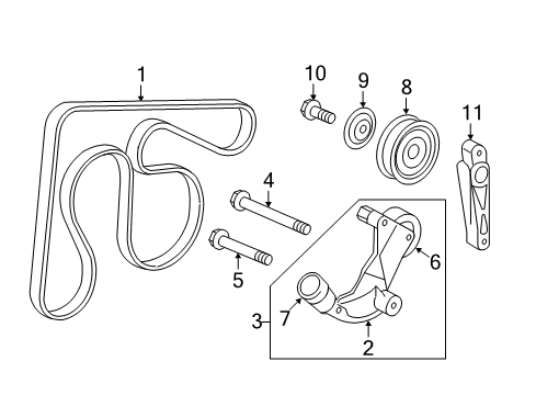 2013 Honda Civic Belts & Pulleys Pulley, Idler Diagram for 31180-RW0-003