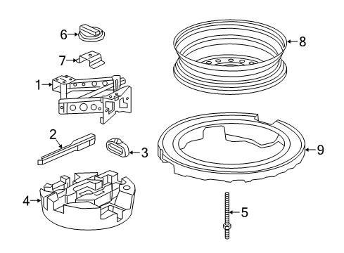 2020 Cadillac XT5 Jack & Components Lower Support Diagram for 23193991