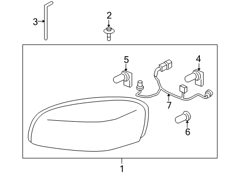 2007 Buick Terraza Bulbs Socket Diagram for 89044646