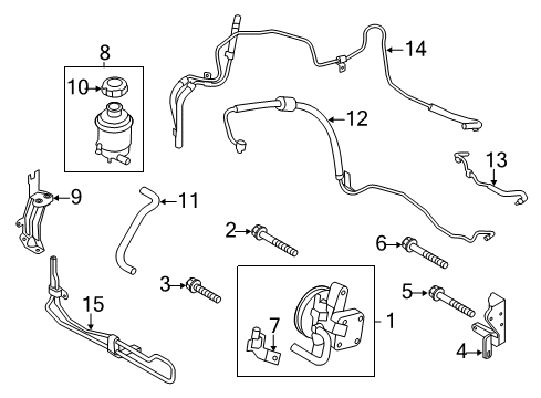 2011 Kia Soul P/S Pump & Hoses, Steering Gear & Linkage Bolt-Washer Assembly Diagram for 11251-10456-K