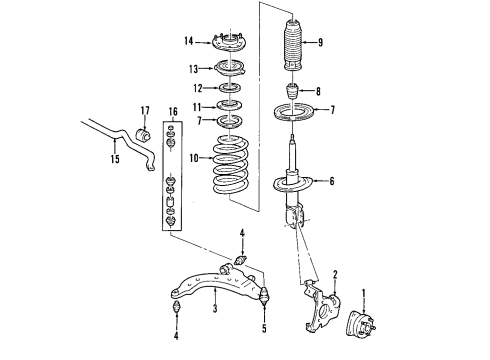 2002 Chevrolet Venture Front Suspension Components, Lower Control Arm, Stabilizer Bar SHAFT, Stabilizer Diagram for 10436204