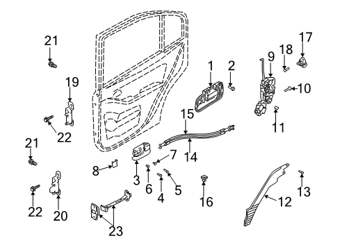 2005 Hyundai Elantra Rear Door - Lock & Hardware Door Lock Cable Assembly, Right, Rear Diagram for 81492-2D002