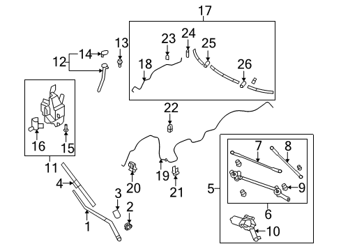 2008 Infiniti EX35 Wiper & Washer Components Link Assy-Connecting, No 1 Diagram for 28841-1BA0A