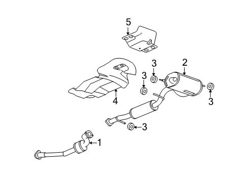 2006 Hummer H3 Exhaust Components Converter & Pipe Diagram for 15292649