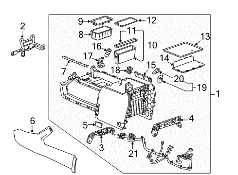 2017 GMC Sierra 2500 HD Center Console Console Assembly Diagram for 84144702