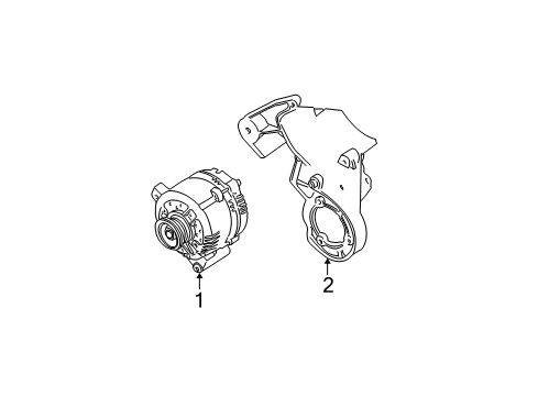 2003 Ford Mustang Alternator Mount Bracket Diagram for XR3Z-10153-AB