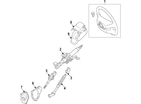 2021 Toyota Tacoma Steering Column & Wheel, Steering Gear & Linkage Intermed Shaft Diagram for 45220-04050