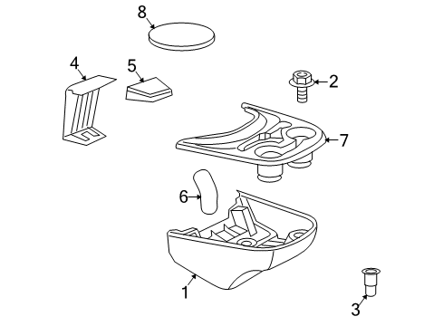 2005 Dodge Sprinter 2500 Front Console CUPHOLDER-Lid Diagram for 5104254AA