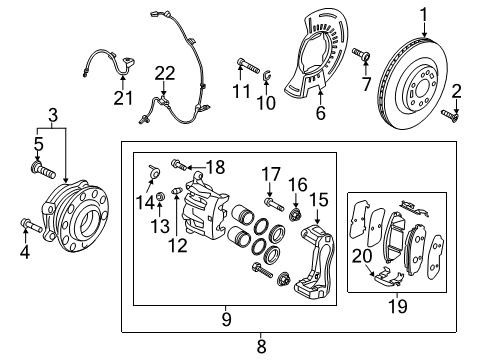 2016 Kia Sorento Front Brakes Bolt-Washer Assembly Diagram for 1129306146K