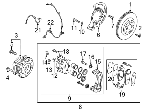 2016 Kia Sorento Front Brakes Front Brake Caliper Kit, Right Diagram for 58190C6A00