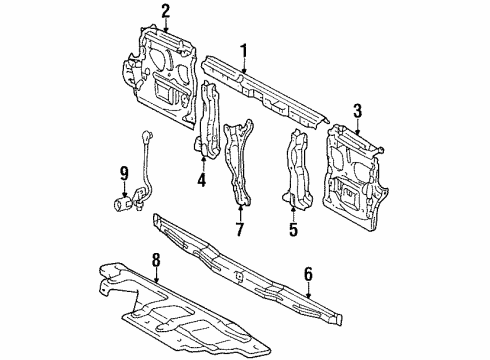 1996 Lexus LX450 Radiator Support Splash Shield Diagram for 51441-60190