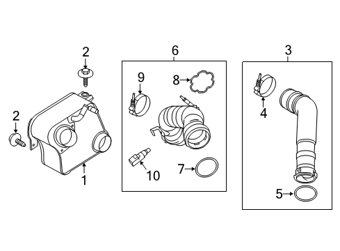 2016 Ford F-350 Super Duty Powertrain Control Outlet Duct Seal Diagram for BC3Z-8590-D