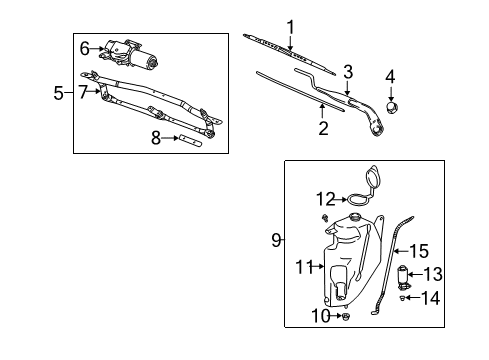2005 Chevrolet Equinox Wiper & Washer Components Rear Motor Diagram for 15813164