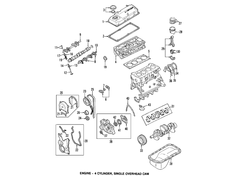 1991 Mitsubishi Mirage Engine Parts, Mounts, Cylinder Head & Valves, Camshaft & Timing, Oil Pan, Oil Pump, Crankshaft & Bearings, Pistons, Rings & Bearings Bracket C MBR Roll STOPPER Diagram for MB436676