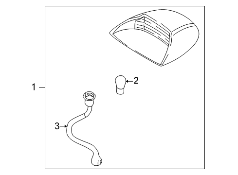 2002 Kia Rio High Mount Lamps Lamp-HMSTOP Diagram for 0K3AL5158006