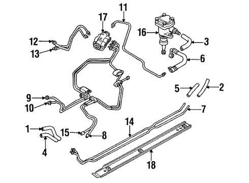 1999 Mitsubishi 3000GT P/S Pump & Hoses, Steering Gear & Linkage Clip Diagram for MR133826
