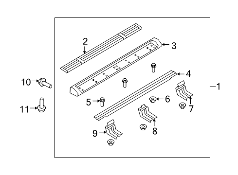 2009 Ford Expedition Running Board Mat Bracket Diagram for 2L1Z-16A506-AB