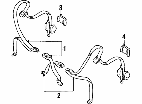 1997 Toyota Paseo Seat Belt Belt & Retractor Diagram for 73360-16400-B1