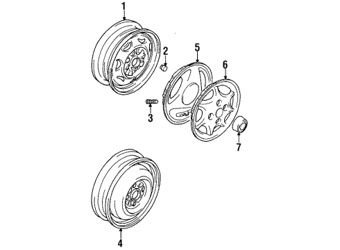 1998 Chevrolet Metro Wheels Wheel Trim Cover *Silver Metal Diagram for 30019457