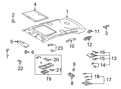 2010 Lexus LS600h Interior Trim - Roof Lamp Sub-Assy, Console Box Diagram for 81206-50070-A1