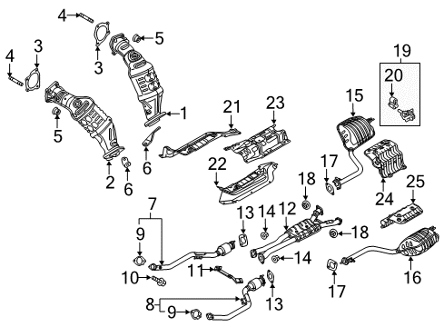 2020 Genesis G80 Exhaust Components Rear Muffler Assembly, Right Diagram for 28711-B1300