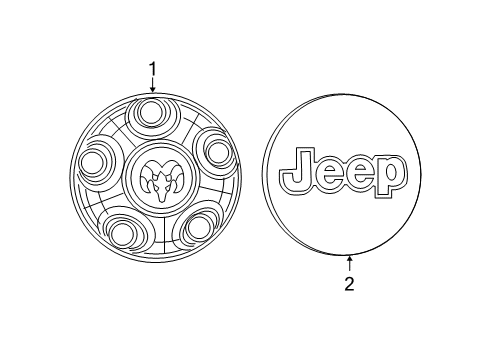 2017 Jeep Wrangler Wheel Covers & Trim Wheel Center Cap Diagram for 5HT59RXFAC