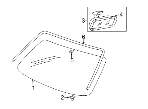 2005 Hyundai XG350 Windshield Glass Cover-Rear View Inside Mirror Diagram for 85110-3E300