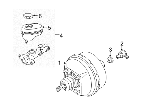 2004 Chevrolet SSR Hydraulic System Cylinder Asm, Brake Master Diagram for 19209266