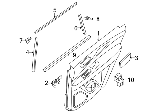 2019 Infiniti QX60 Rear Door Seal Rubber-Rear Door, RH Diagram for 82834-3JA0C