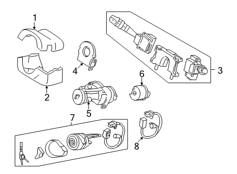 2008 Hyundai Azera Ignition Lock Cylinder Assembly-Steering & Ignition Lock Diagram for 81920-3LA10