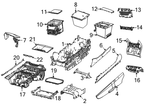 2022 Jeep Wagoneer Front Console CONSOLE-CONSOLE Diagram for 6WK341A6AC