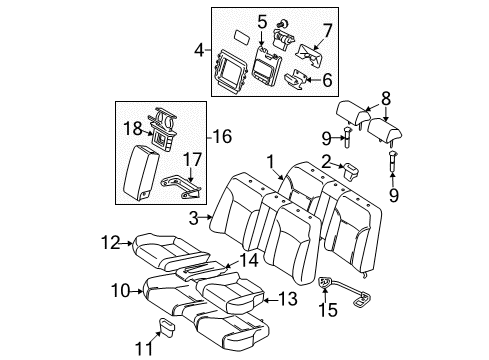 2014 Lexus IS F Rear Seat Components Rear Seat Armrest Assembly, Center Diagram for 72830-53280-C2