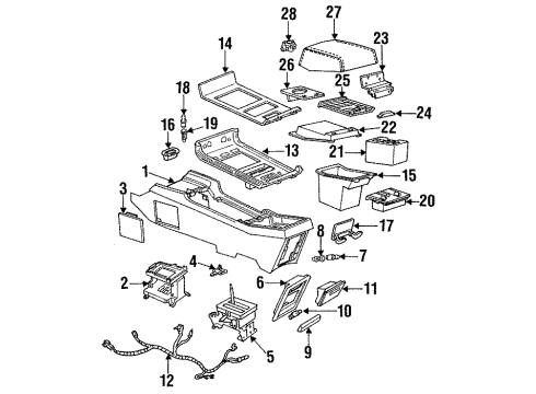 1993 Buick Riviera Console HINGE, Floor Console Compartment Door Diagram for 1648803