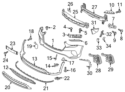 2017 Hyundai Santa Fe Front Bumper Tapping Screw-FLANGE Head Diagram for 1249304127B